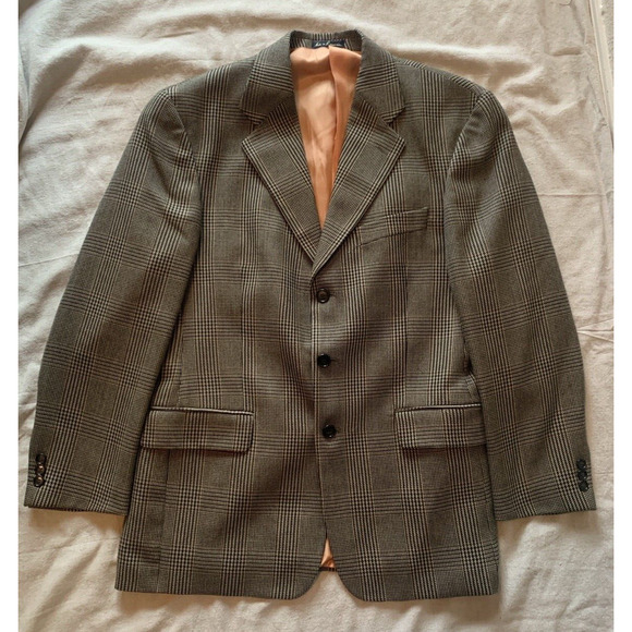 Vtg J Riggins Wool Blend Blazer Mens Size 40R Brown Tweed Sport Coat Suit Jacket - Picture 3 of 16